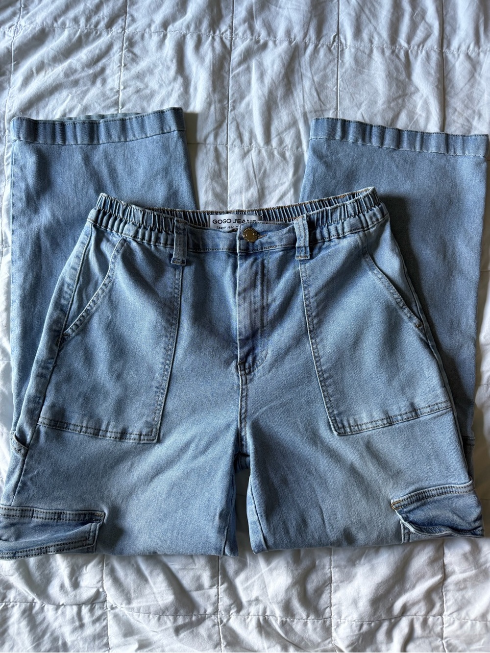 GOGO Light Blue Women's Flared Skater jeans